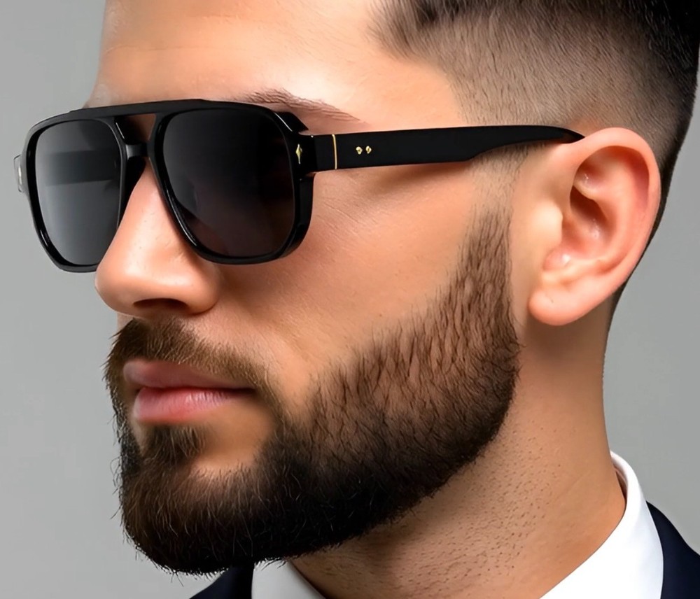 Retro Pilot Aviator Style Oversized Square Rectangular Frame Fashion Shades New