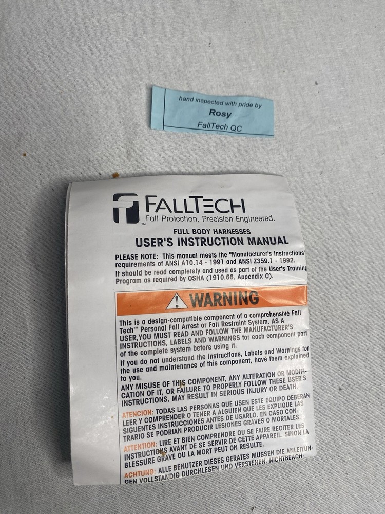 FallTech 7017 Contractor Full Body Harness, Universal Fit