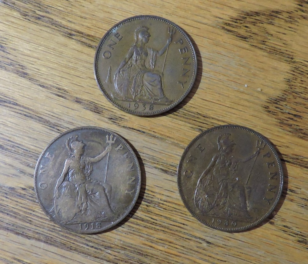 VINTAGE BRITISH ONE PENNY COINS