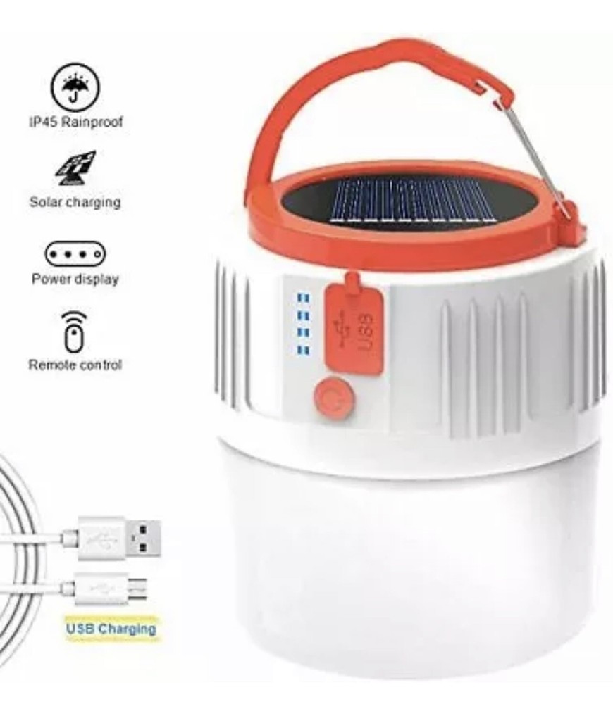 Camping Lantern LED Emergency Portable Light  Waterproof  Solar Powered remote