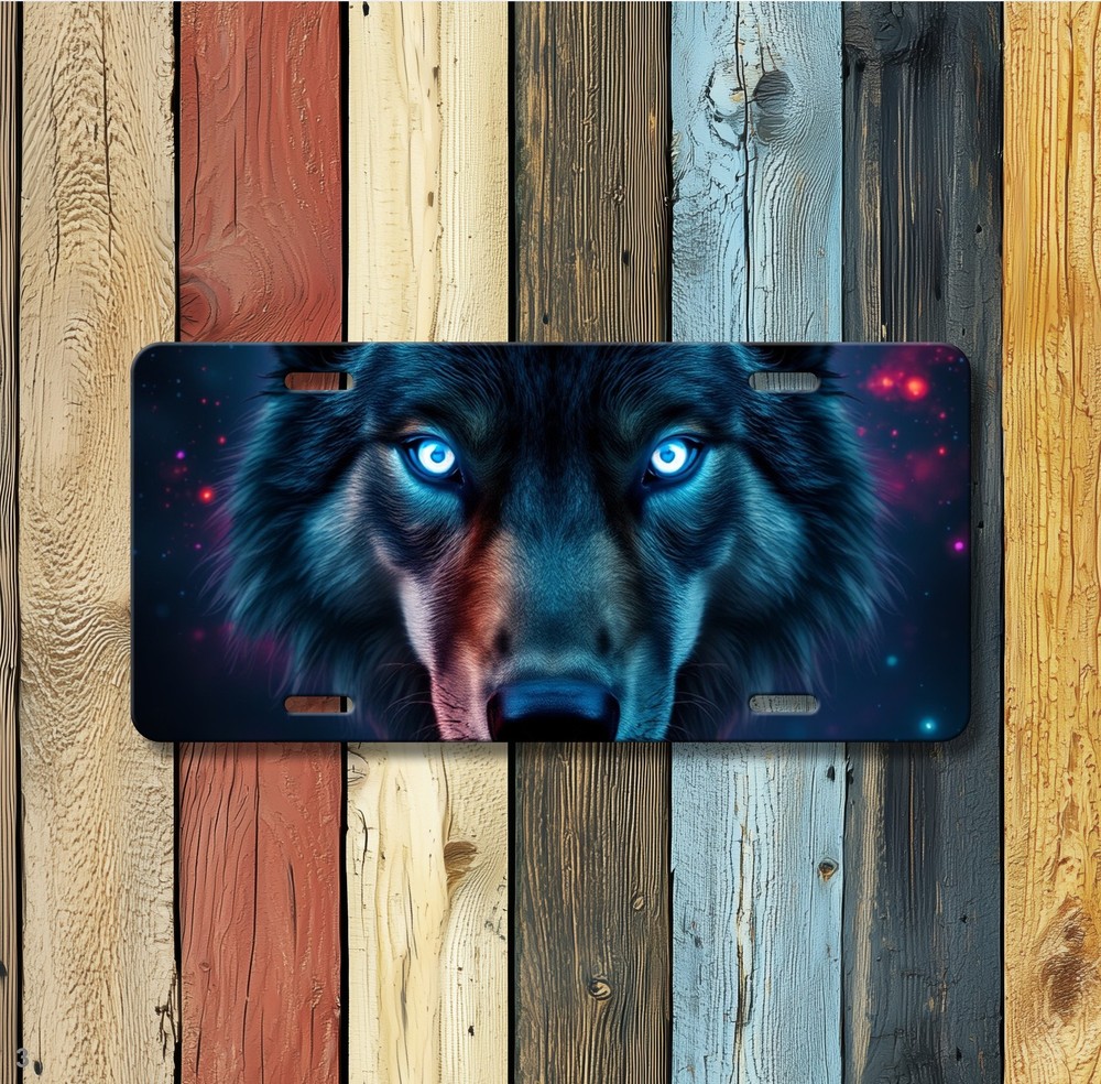 Powerful Wolf License Plate Customizable Car Tag Gift Idea