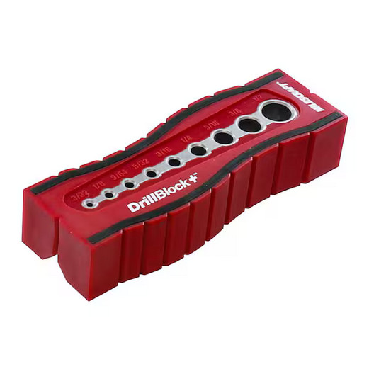 Drill Block Plus Handheld Drilling Guide w/9 Bushing Sizes - Easy To Cut On Flat