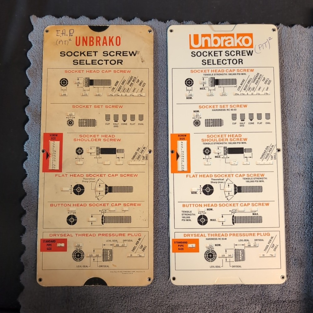 Unbrako Socket Screw Selector Data Guide Slide Rule 1965 Perrygraf ADVERTISEMENT