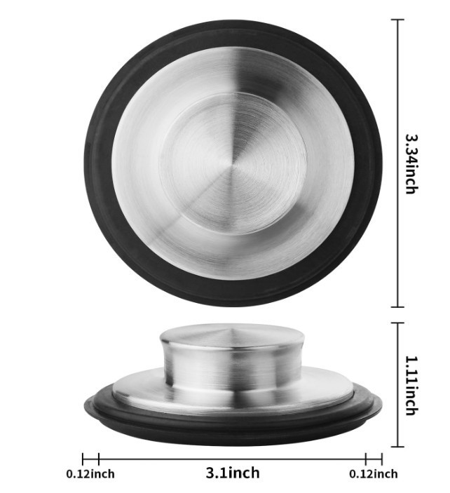 Kitchen Sink Drain Stopper Cover, 2PCS Stainless Steel Garbage Disposal Stopper