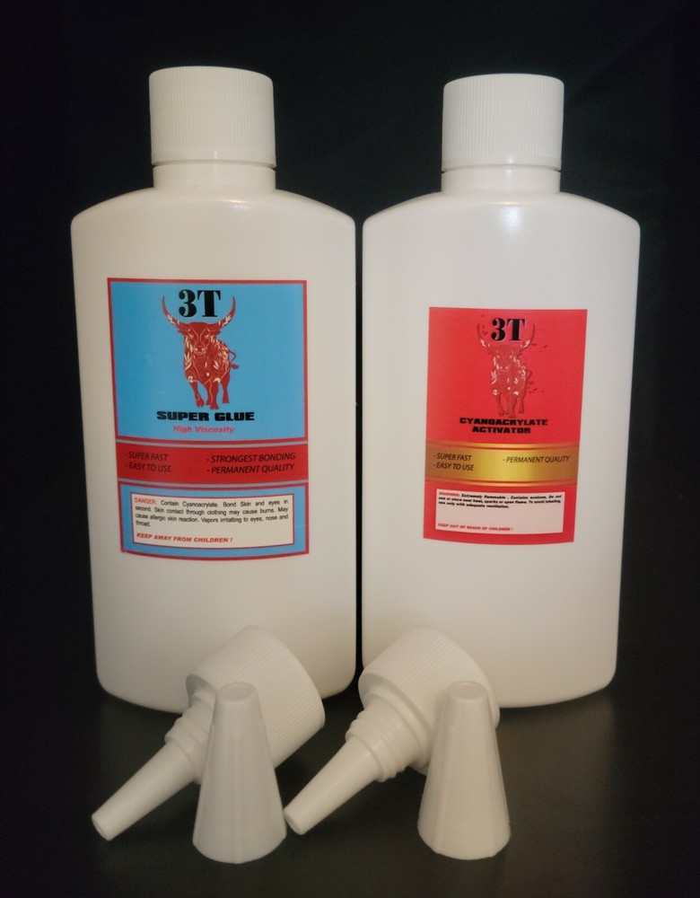 Thick CA Glue/ "Super Glue" (1000 cps) + Activator  (8 oz bottles)