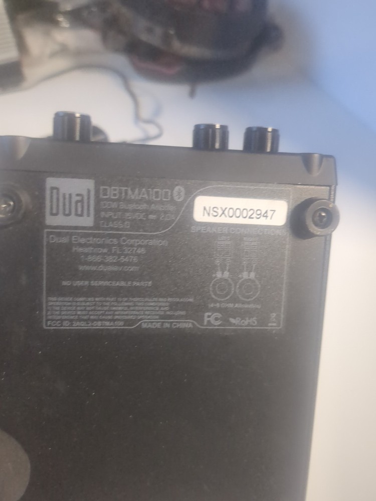 Dual Electronics DBTMA 100 Bluetooth Amplifier W Power Cord