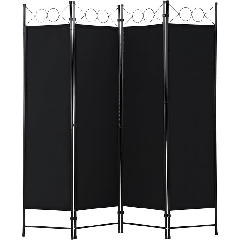 4 Panel Room Divider Portable Folding Privacy Screen Durable Steel Structure New