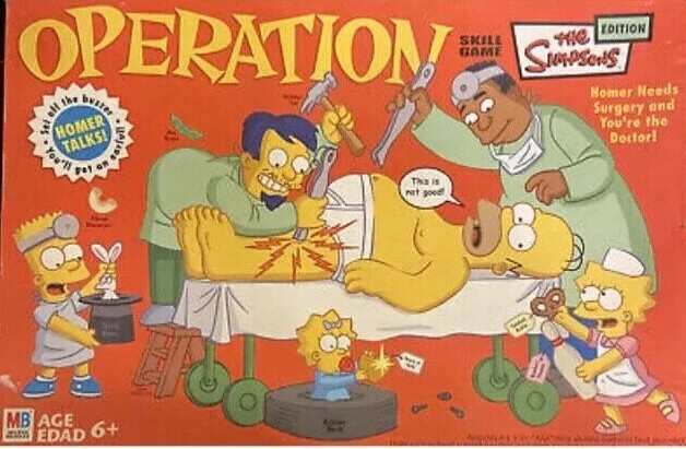 UPICK Operation Simpsons Game Replacement Part White Plastic Scrapbook Card MB