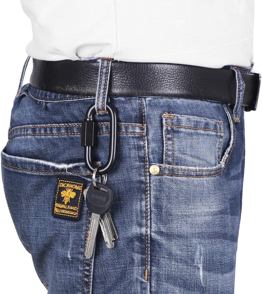 High-Quality D-Shape Locking Carabiners - 8 Pcs Heavy-Duty with Great Security