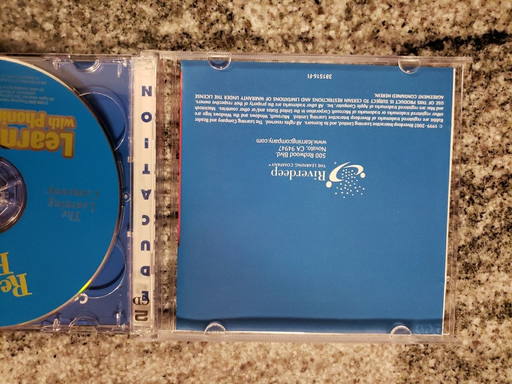 Reader Rabbit Learn to Read Phonics Preschool Kindergarten CD-ROM PC ONE DISC