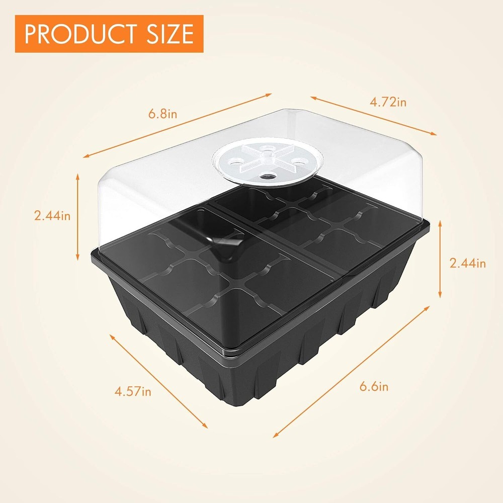 Gardzen 3 Pack Seed Starter Tray Germination Kit, Seed Starter Kit with Adjustab
