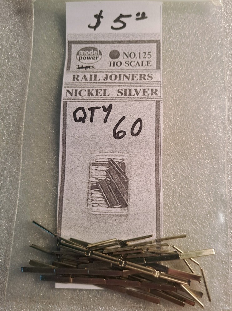HO - 60  New Code 100 Nickel Silver Rial Joiners - Model Power #125
