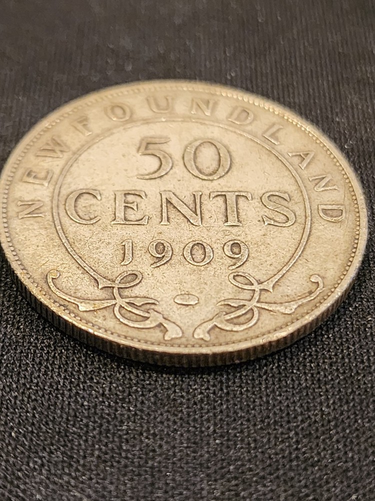 1909 Newfoundland 50 Cents Silver Coin