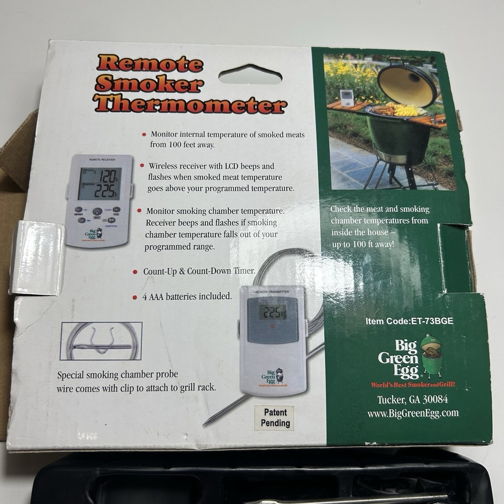 Big Green Egg Remote Smoker Meat Thermometer Temperature