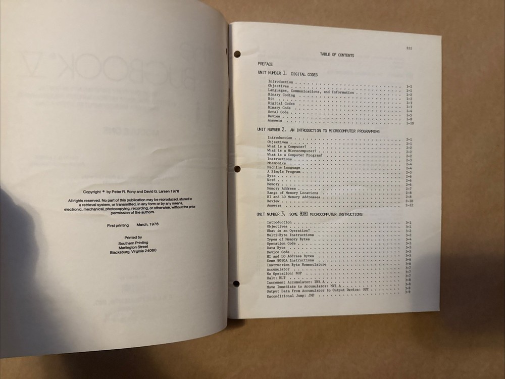 * 1976 The Bugbook V Modules 1 & 2 808a Microcomputer 1st Print
