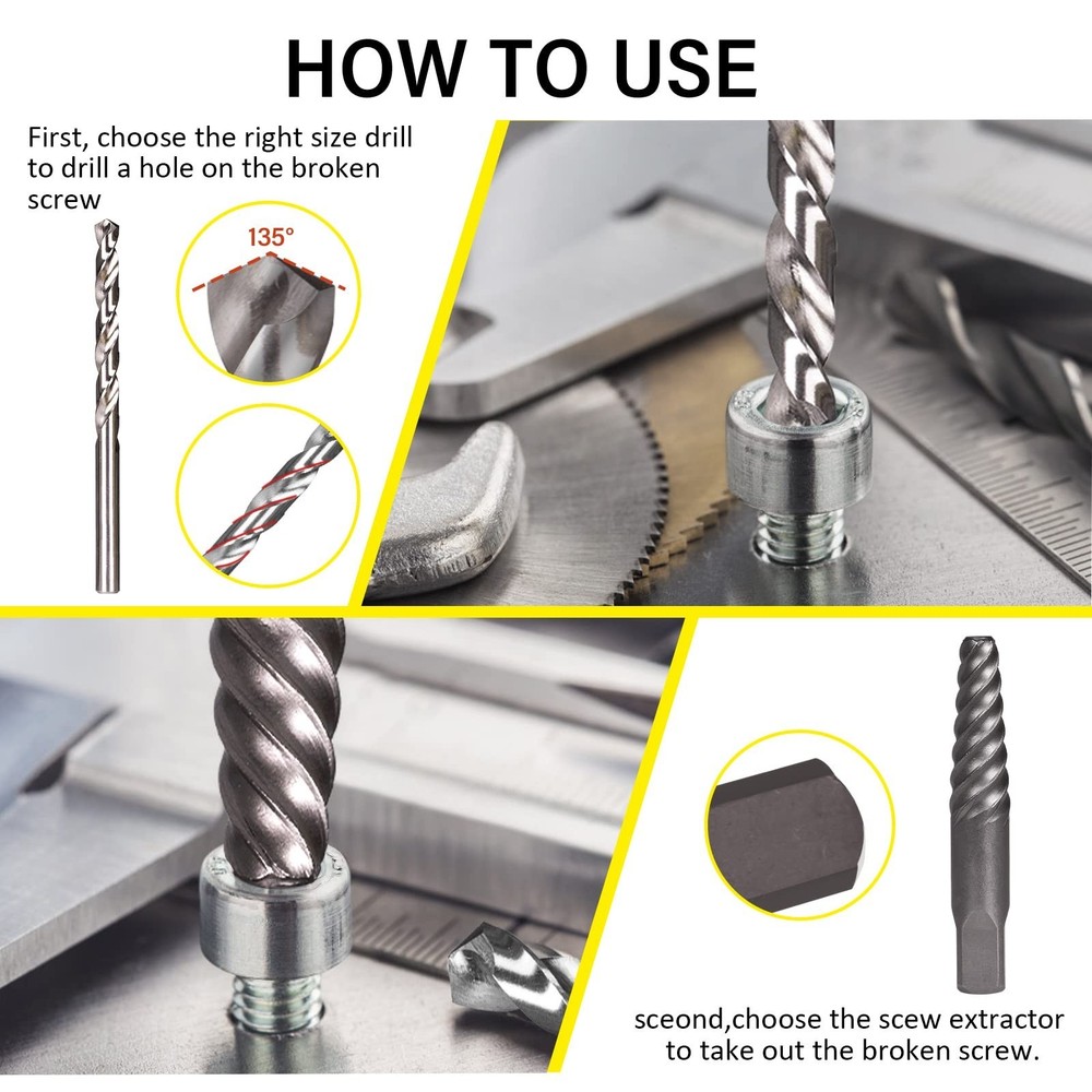 Topec 26Pcs Screw and Bolt Extractor Set, Easy Out Bolt Extractor Socket Set ...