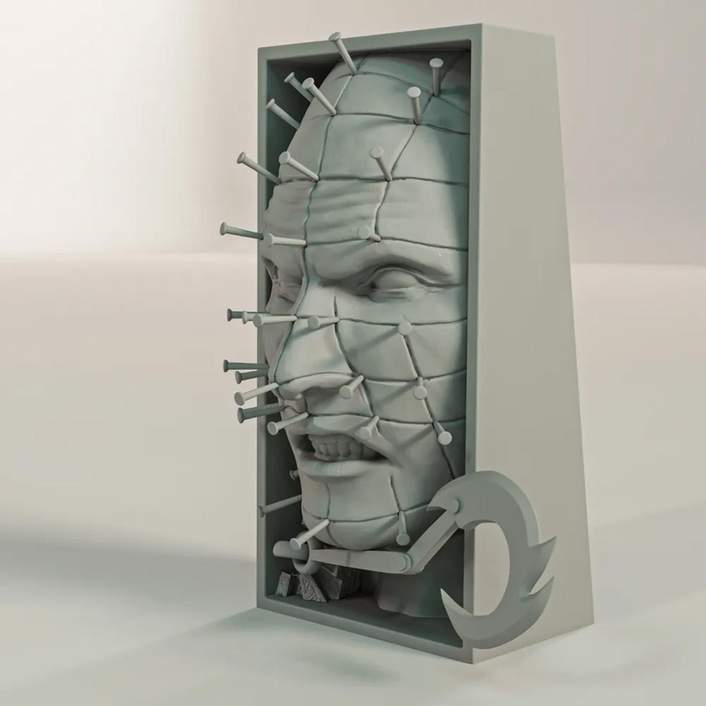 Pinhead Hellraiser Book Nook & Wall Mount - Cenobite Horror Decor