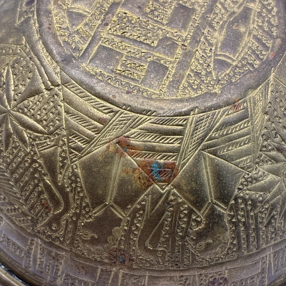 Vintage Middle Eastern Engraved Brass Bowls X 2