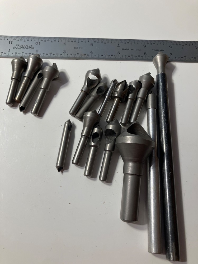 Weldon 16 pc Lot 82, 90, And 100 Degree Countersinks Deburring Tools