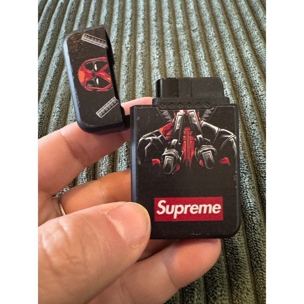 Deadpool Supreme Lighter Torch Jet Flame Refillable Butane Windproof Metal Case