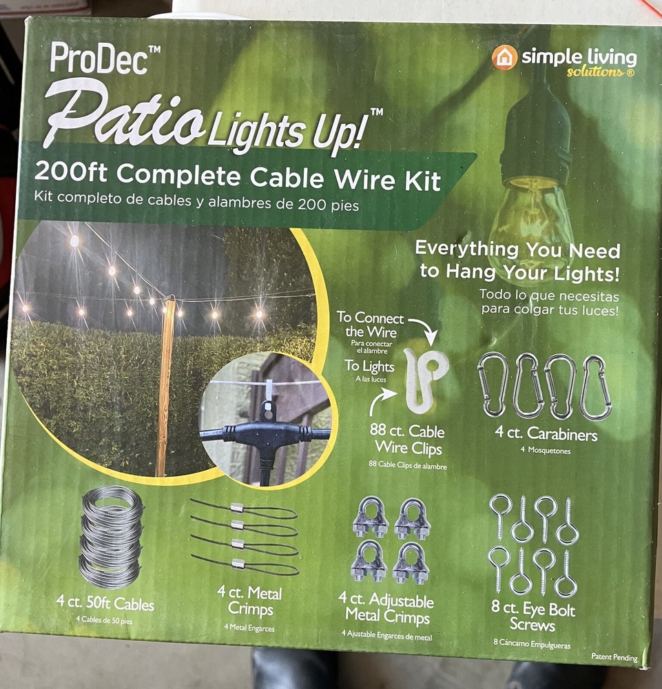 Outdoor Patio Light Kit 200 ft. ProDec Complete Cable Wire