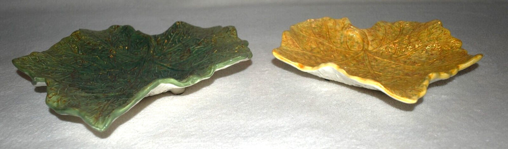 VINTAGE A SPECIAL PLACE CERAMIC LEAF DISHES (2)