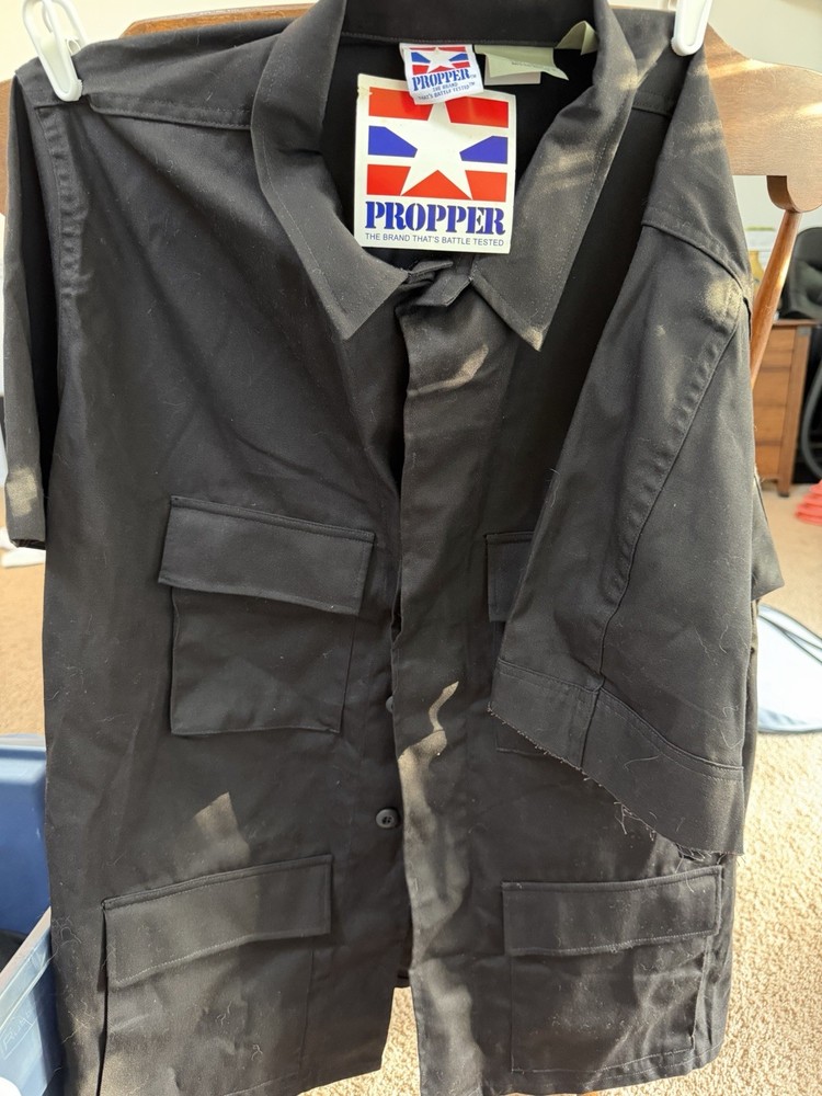 Propper Men's Black Tactical Jacket, Solid, Regular Fit, XL Long (80901424)
