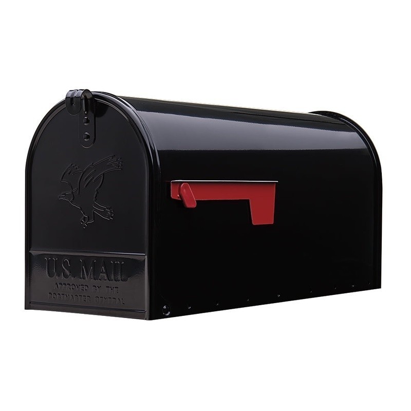 Large Galvanized Steel Post-Mount Mailbox Rust Resistant Durable W/ Flag & Latch