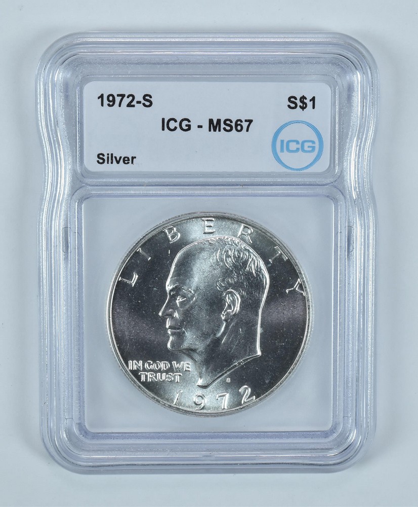 1972-S Eisenhower $1 Silver 40% MS67 ICG