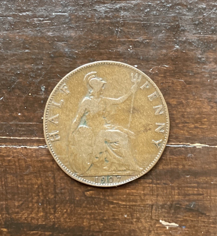 1907 Great Britain Half Penny Bronze