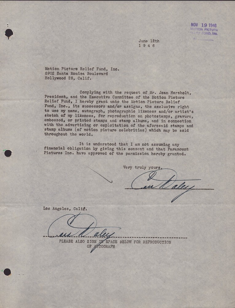 CASS DALEY - DOCUMENT DOUBLE SIGNED 06/12/1946