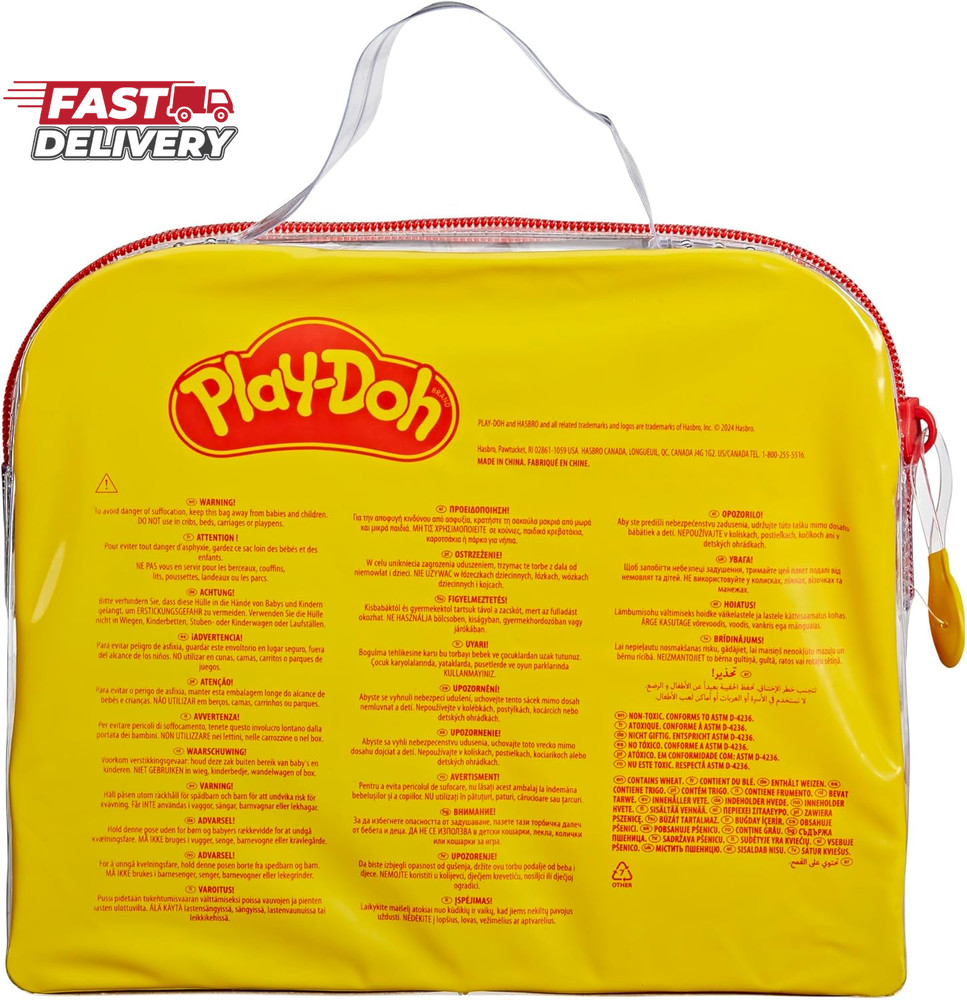 Play-Doh Starter Set 9-Piece Kit with Storage Tote & 4 Modeling Compound Cans, A