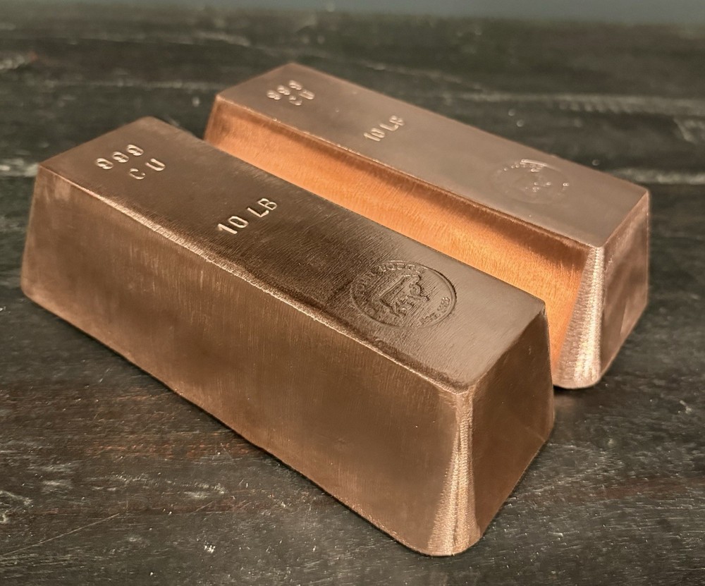 10 Lb .999 Solid Copper Bar | Hand Poured Copper Bullion