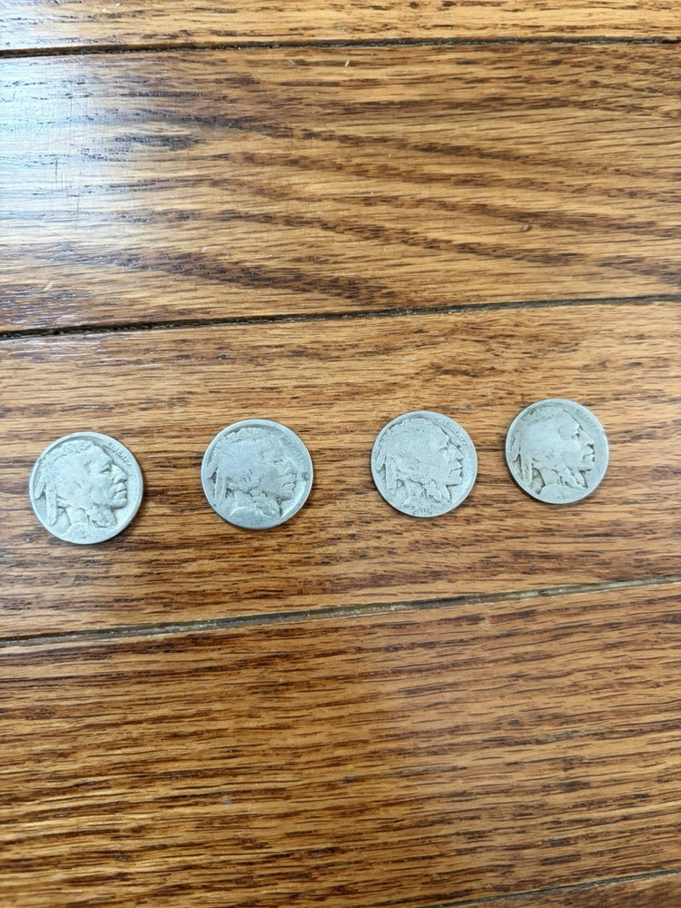 (4) Buffalo Nickels 1913-1924