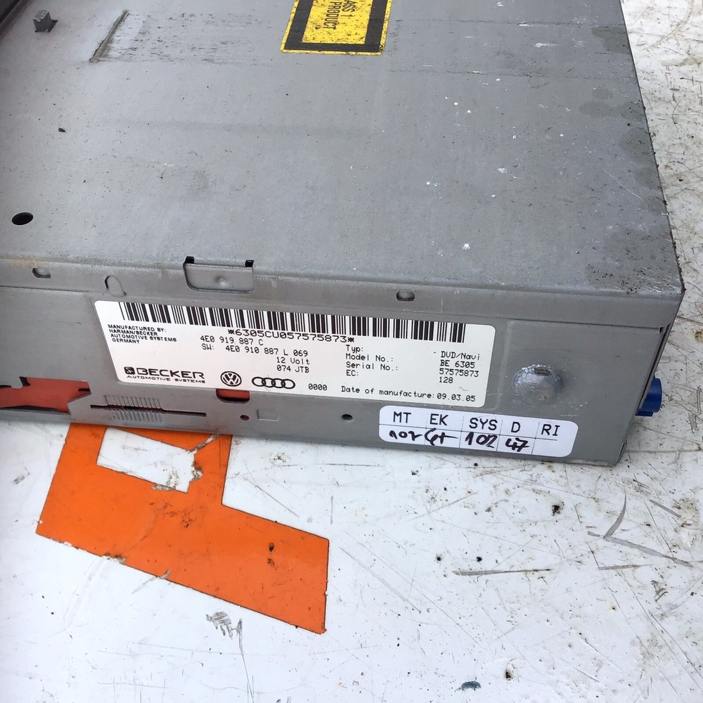 2006 ALDI A6 DVD/sat Nav Control Unit 4E0919887C
