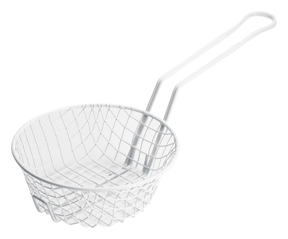 8" Breading Basket, Coarse Mesh, White Plastic Coating (12 Each)