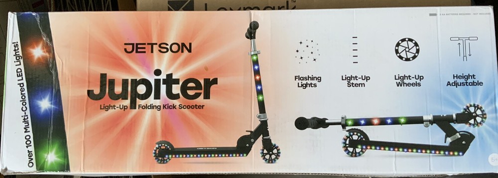 ✅ Jetson Jupiter Light Up Folding Kick Scooter - Distressed Box