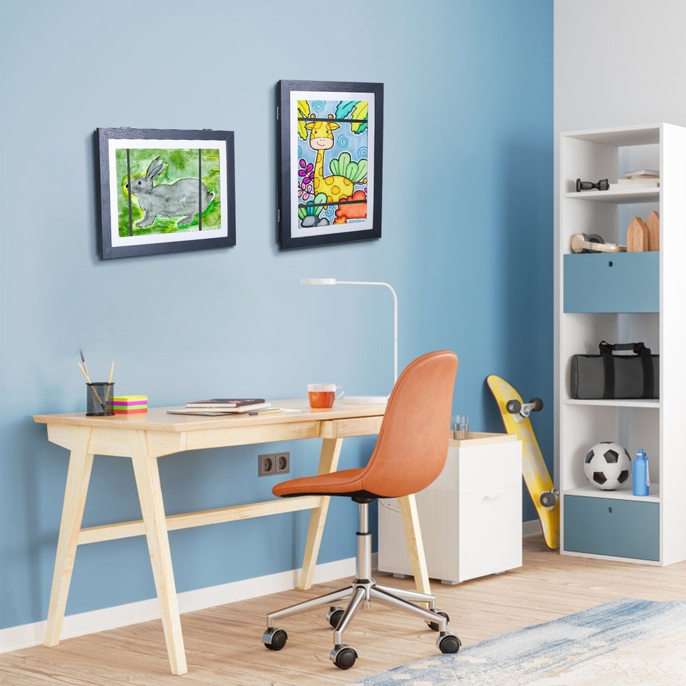 2 Pack Kids Art Frames Magnetic Front Opening Changeable Picture Display Craft