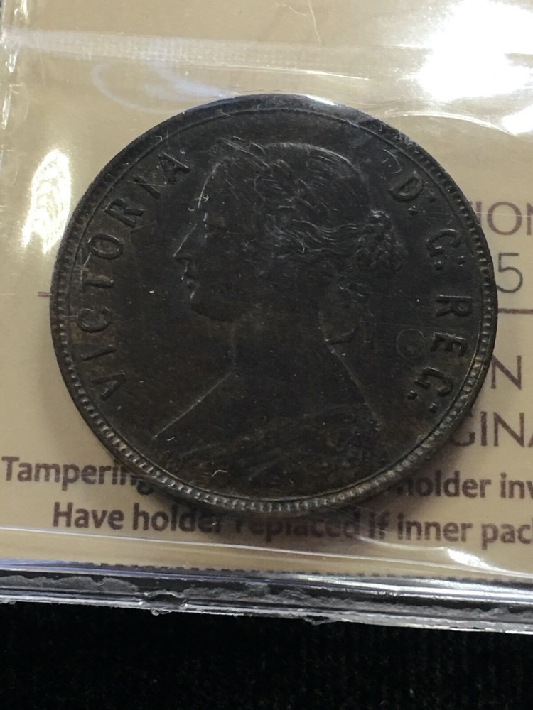 1890 ICCS Graded Newfoundland, Large One Cent, **AU-55**