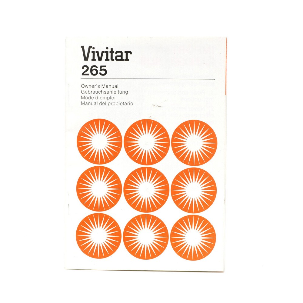 Vivitar Automatic Electronic Flash Model 265 Instruction Manual