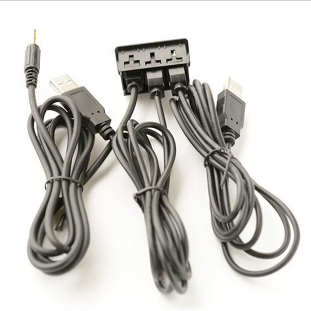 USB Extension Cable Adapter AUX USB Port Panel 150CM For Car Dash Flush Mount