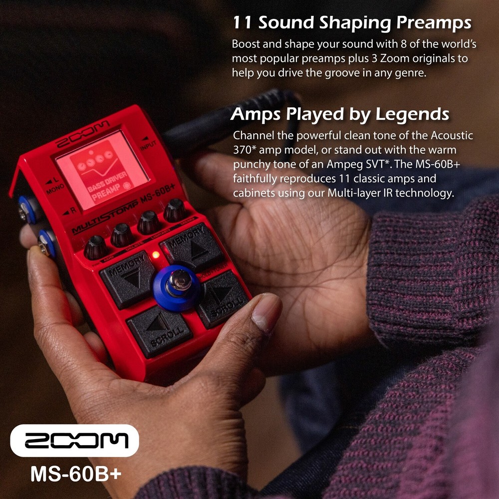Zoom MS-60B+ MultiStomp for Bass Bundle