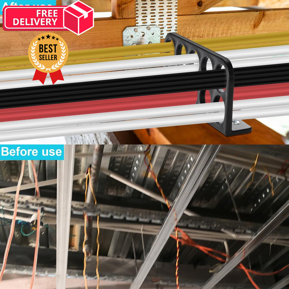 20Pack Cable Chase-Wire Bracket,Cable Support Wire Bracket 20 Pack, Black