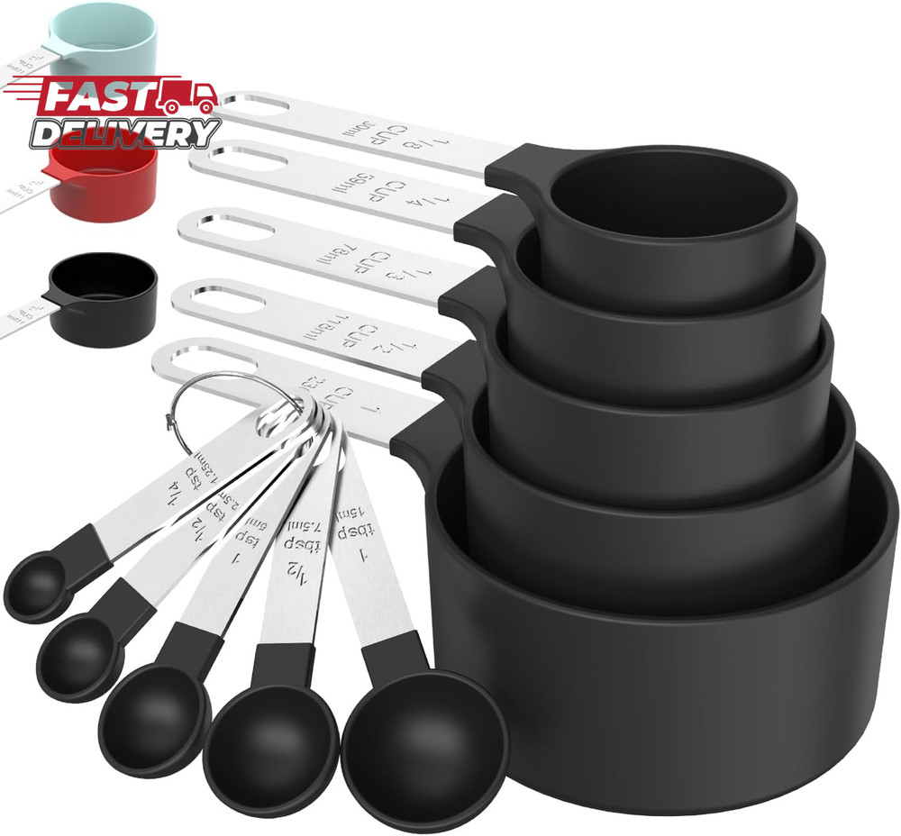 TILUCK Measuring Cups & Spoons Set, Stackable Cups and Spoons, Nesting Measure C