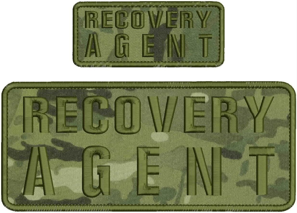 R AGENT  EMB PATCH 4X10 & 2X5 HOOK ON BACK  OD GREEN ON MULTICAM
