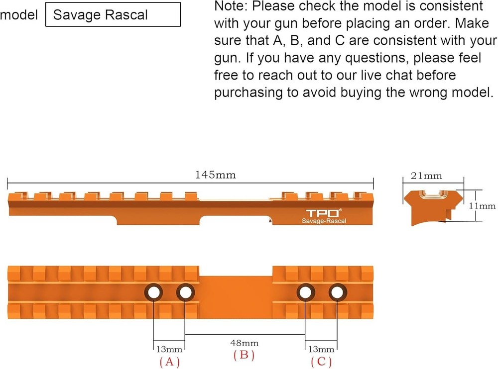 Savage Rascal Rifles Scope Base Picatinny Rail Mount