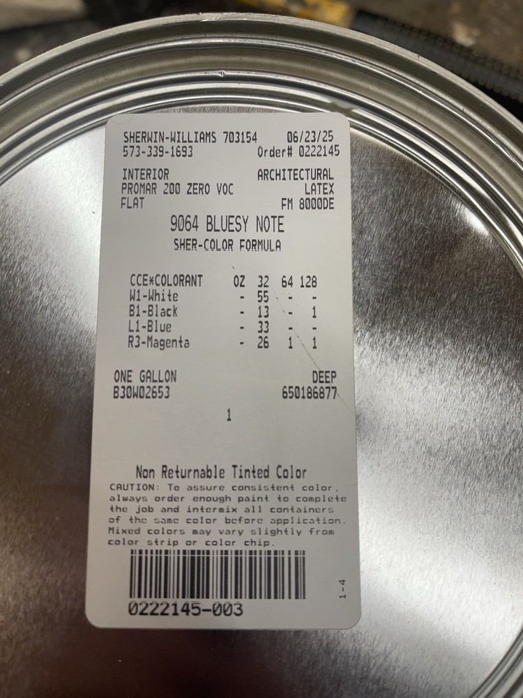 1 Gal. Sherwin Williams ProMar 200 Interior Paint /9064 Blusey Note Blue/ Flat