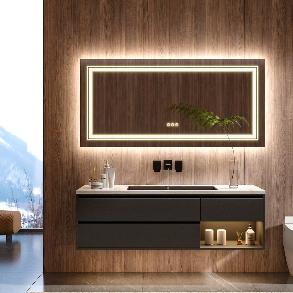 Upgrade Lighting Strips LED Bathroom Vanity Mirror Front Light& Backlit Antifog