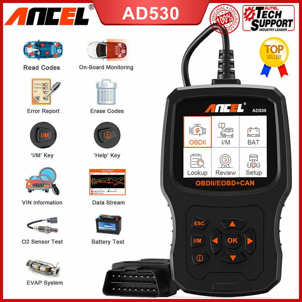 Ancel AD530 OBD2 Scanner Code Reader Car Battery Tester Engine Diagnostic Tool