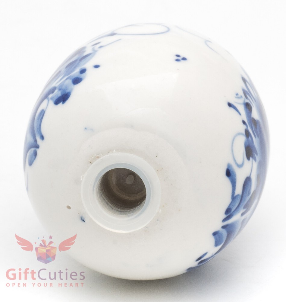 Gzhel Porcelain Easter Egg salt shaker holder Hand-painted
